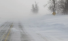 Blowing snow in rural Iowa creates near white-out conditions. Photo courtesy National Weather Service Des Moines/Mahaska County EMA.