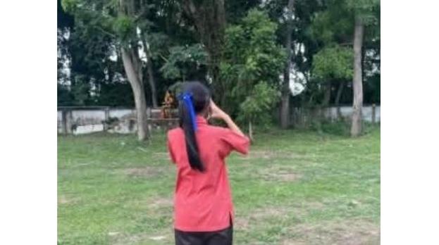 The Student is Measuring the height of the tree.