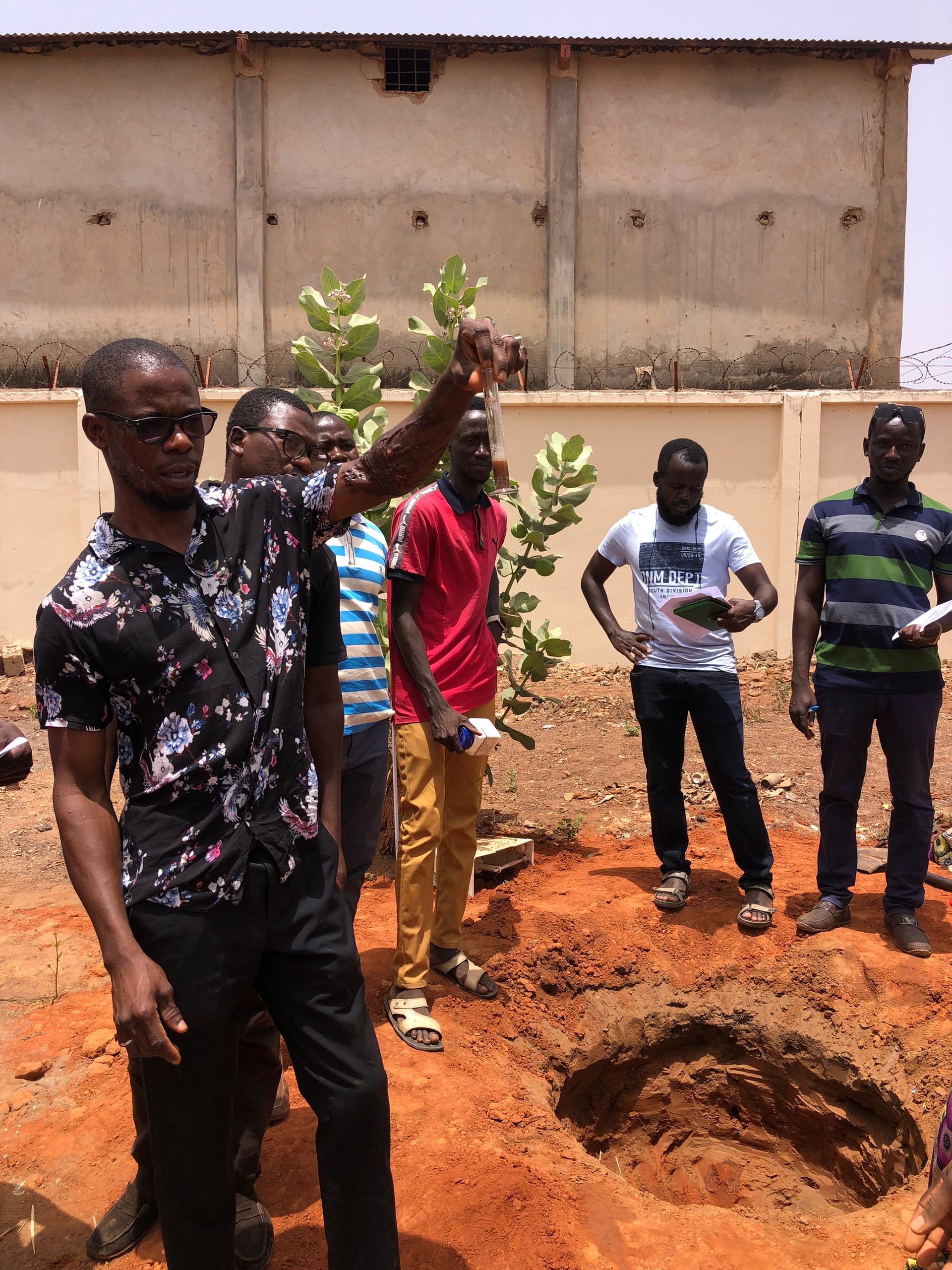 Group participating in protocol training outside.